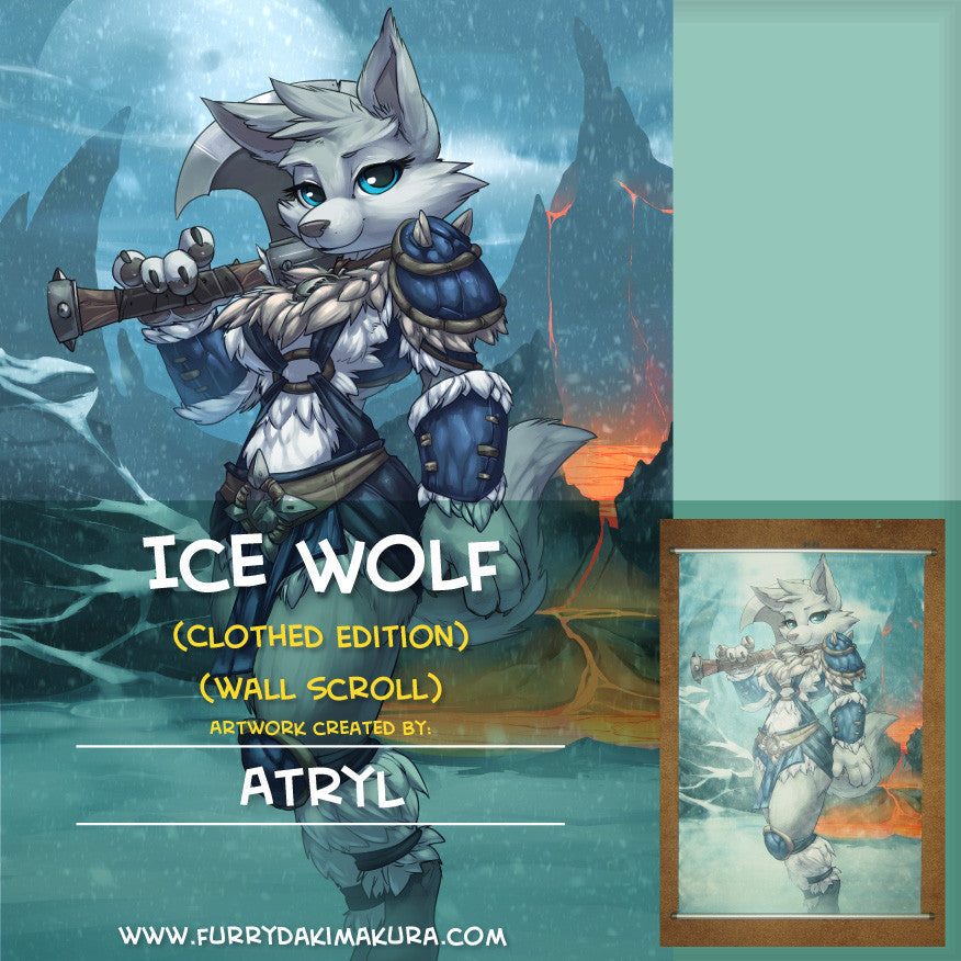 Ice Wolf Wall Scroll by Atryl