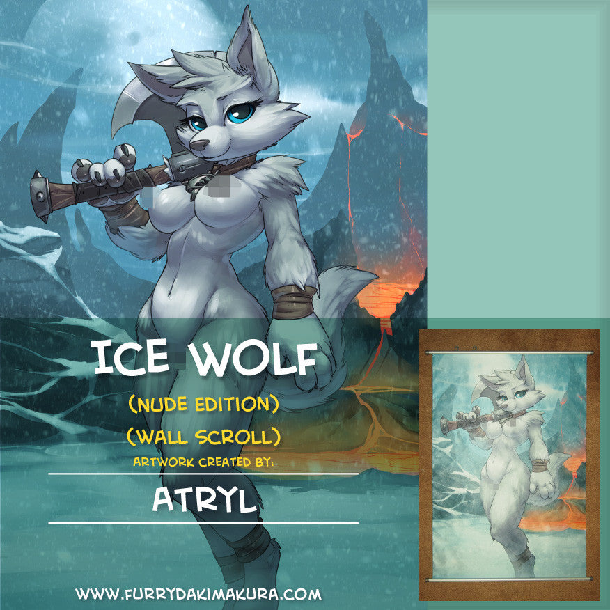 Ice Wolf Wall Scroll by Atryl